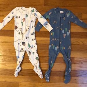 2 Pairs Hanna Andersson Footie Pajamas size 6-12 months baby boy girl